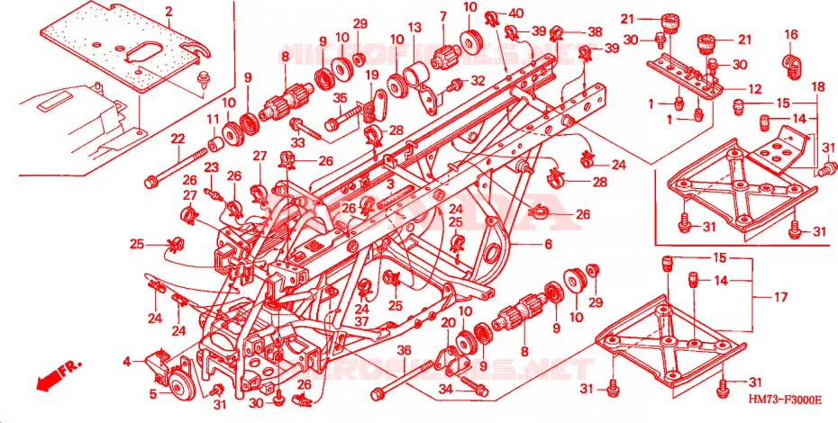 CADRE Honda ATV 400 FOURTRAX 2001  TRX400FW1