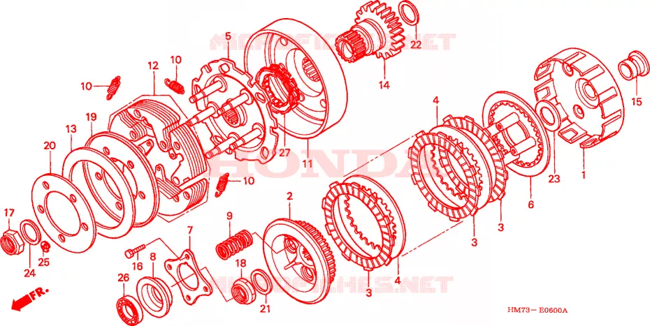 EMBRAYAGE Honda ATV 400 FOURTRAX 2002  TRX400FW2
