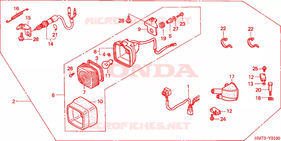 FEU STOP Honda ATV 400 FOURTRAX 2000  TRX400FWY