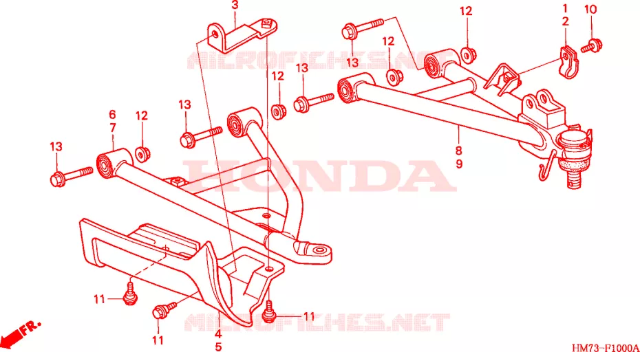 TRIANGLES AVANT Honda ATV 400 FOURTRAX 1998  TRX400FWW