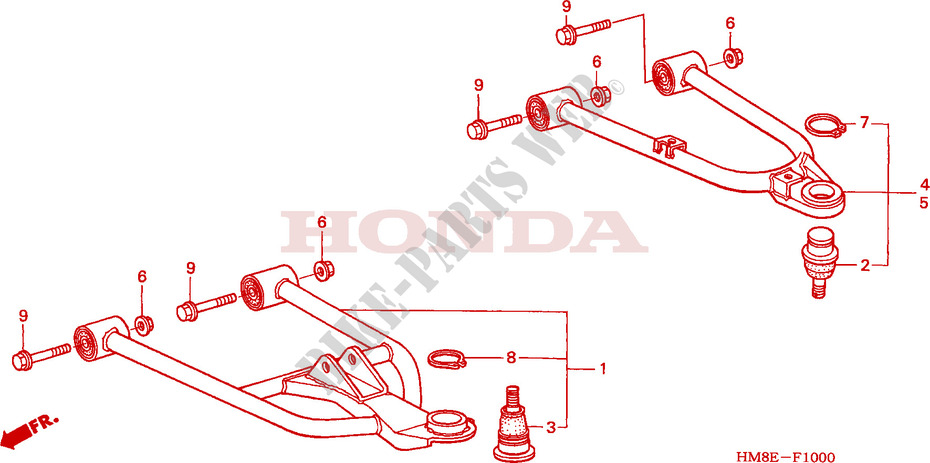 TRIANGLES AVANT pour Honda TRX 250 FOURTRAX RECON Standard 2005