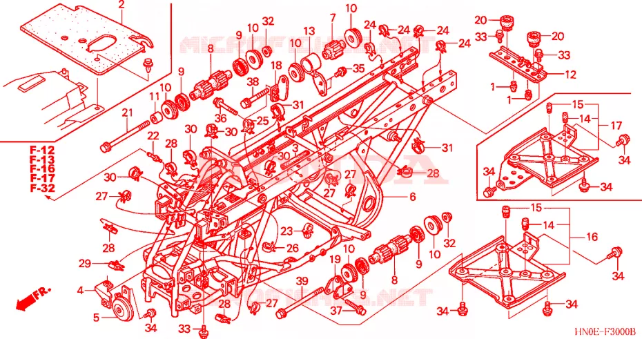 CADRE Honda ATV 450 FOURTRAX 2004  TRX450FM4