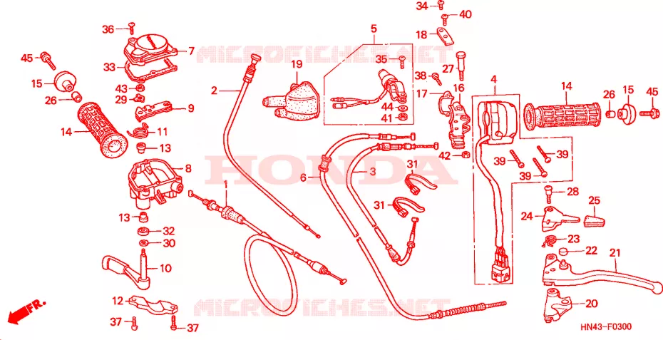 CABLES - COMMODOS Honda ATV 350 FOURTRAX 2000  TRX350TEY