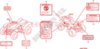 ETIQUETTE DE PRECAUTIONS (TRX250EX1/2/3/4/5) pour Honda TRX 250 SPORTRAX EX 2004