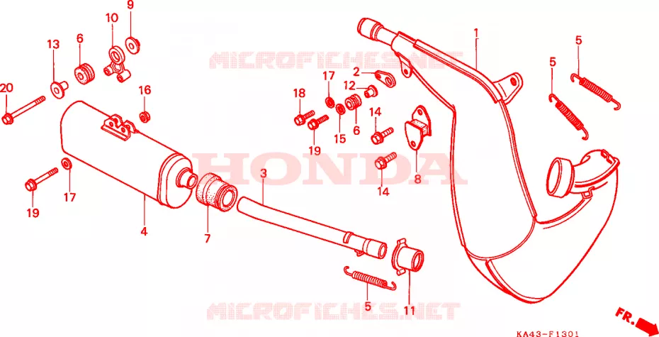 CHAMBRE D'EXPANSION(2) Honda MOTO 250 CR 1985  CR250RF