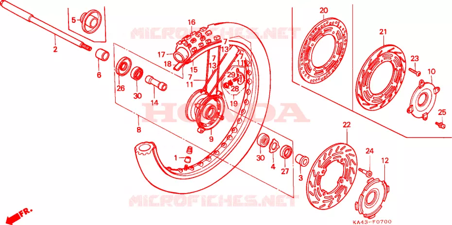 ROUE AVANT Honda MOTO 250 CR 1986  CR250RG