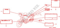 ETIQUETTE DE PRECAUTIONS pour Honda CB 250 TWO FIFTY 2000