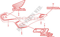 RAYURE/MARQUE(1) pour Honda CB 250 TWO FIFTY 1994
