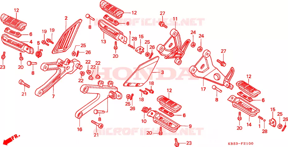 REPOSE PIED Honda MOTO 125 NSR 1994  NSR125RP
