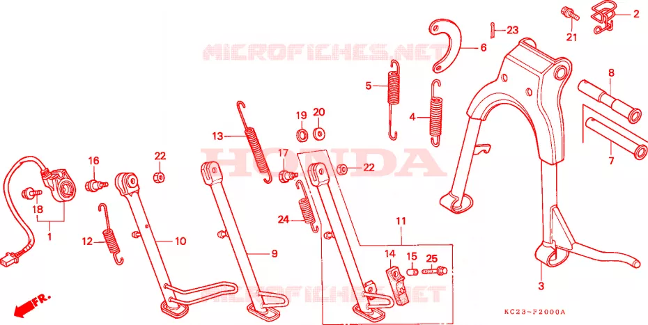 BEQUILLE Honda MOTO 125 CM 1982  CM125CC
