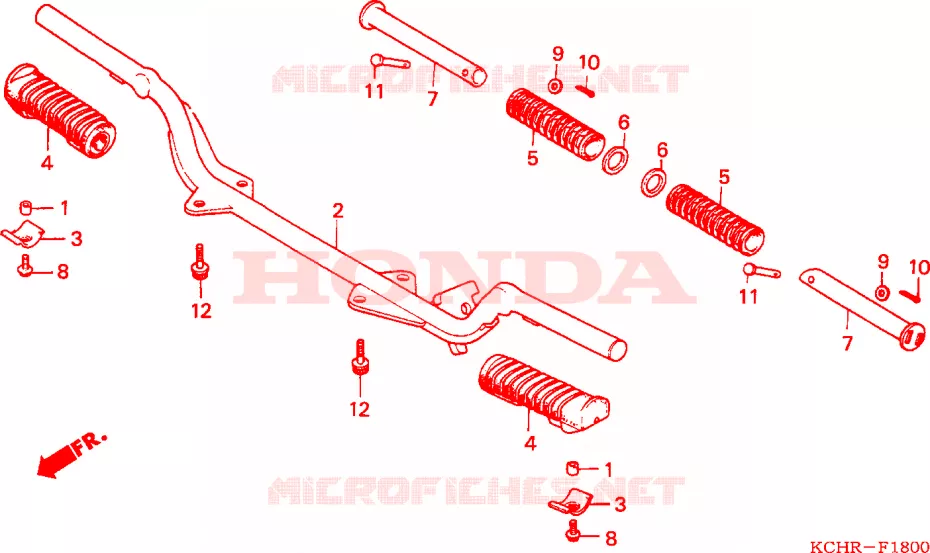 REPOSE PIED Honda MOTO 125 CG 1996  CG125T