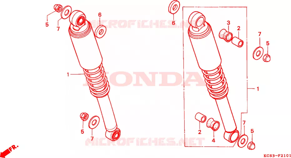 COUSSIN ARRIERE(2) Honda MOTO 125 CG 1993  CG125P_SS