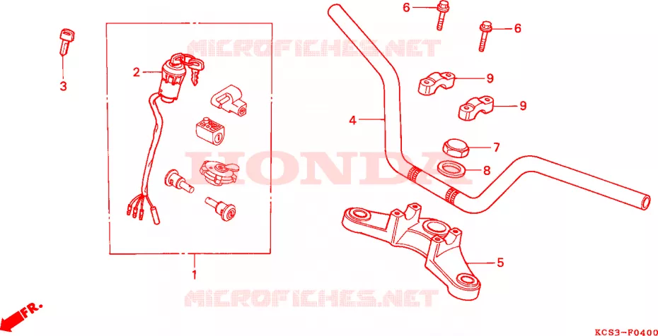 GUIDON - TE DE FOURCHE Honda MOTO 125 CG 1993  CG125P_SS