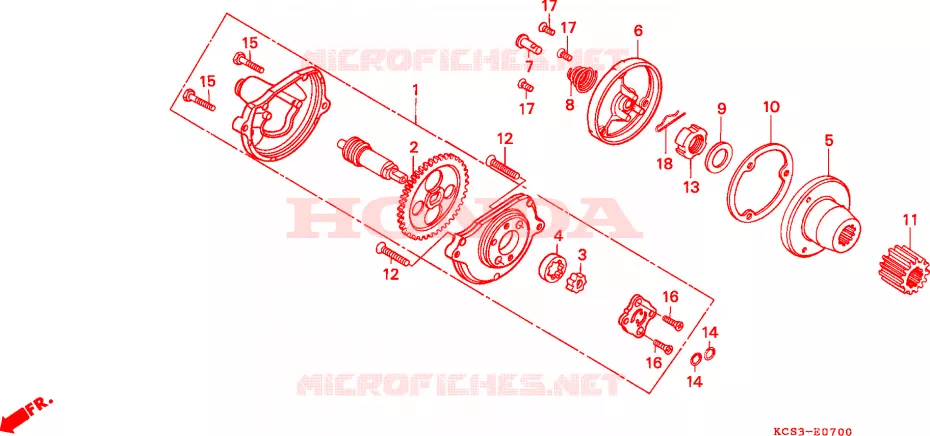 POMPE A HUILE Honda MOTO 125 CG 1993  CG125P_SS