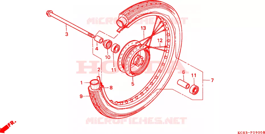 ROUE AVANT Honda MOTO 125 CG 1993  CG125P_SS