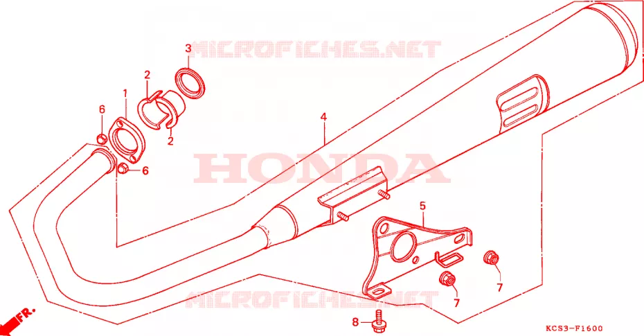 SILENCIEUX D'ECHAPPEMENT Honda MOTO 125 CG 1993  CG125P_SS