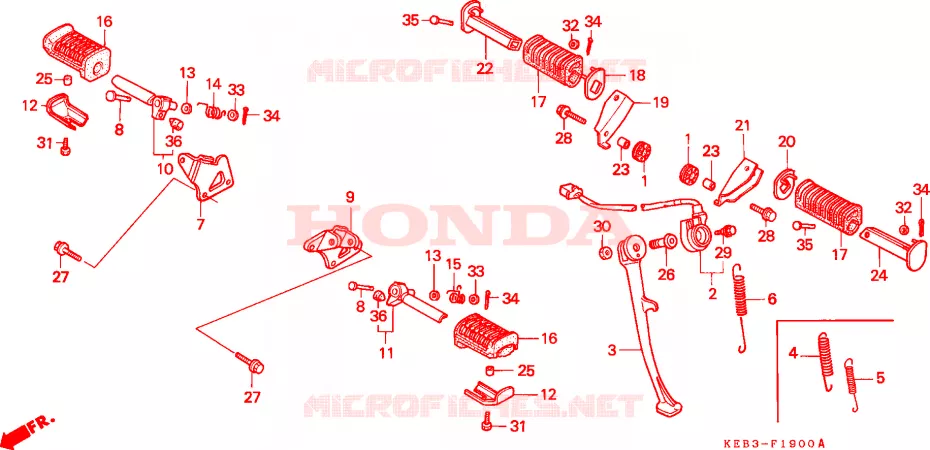 REPOSE PIED - BEQUILLE Honda MOTO 125 REBEL 1996  CA125T