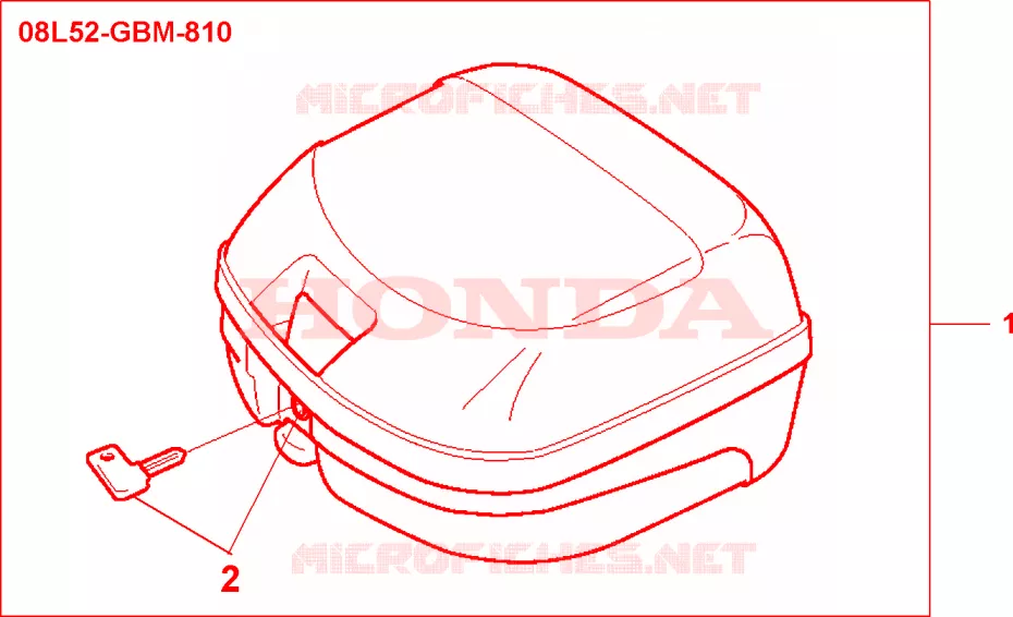 TOP CASE SANS PLATINE Honda SCOOTER 100 SCOOPY 2000  SH100Y