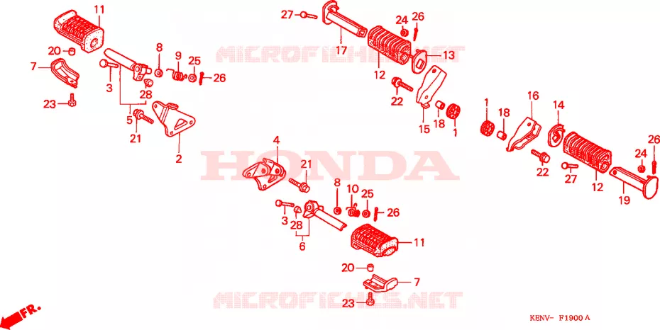 REPOSE PIED Honda MOTO 250 REBEL 1997  CMX250CV