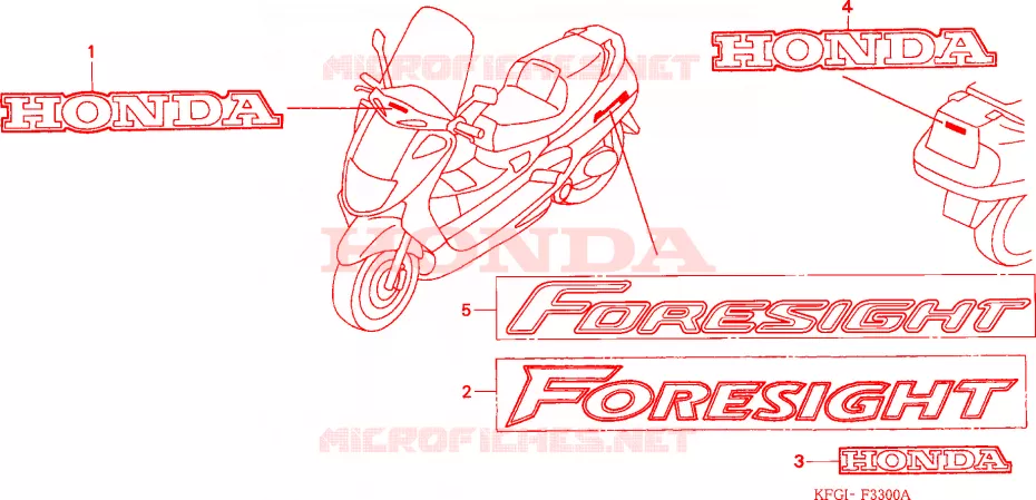 AUTOCOLLANTS Honda SCOOTER 250 FORSIGHT 2000  FES250Y
