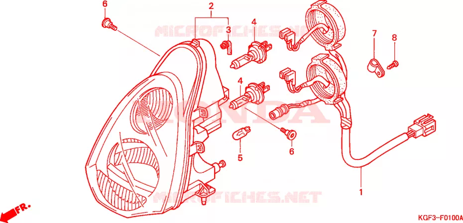 PHARE Honda SCOOTER 150 AROBASE 2004  NES1504