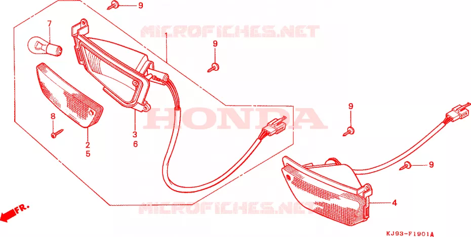 CLIGNOTANT(CH125J/L/M/N/P/R) Honda SCOOTER 125 SPACY 1992  CH125N