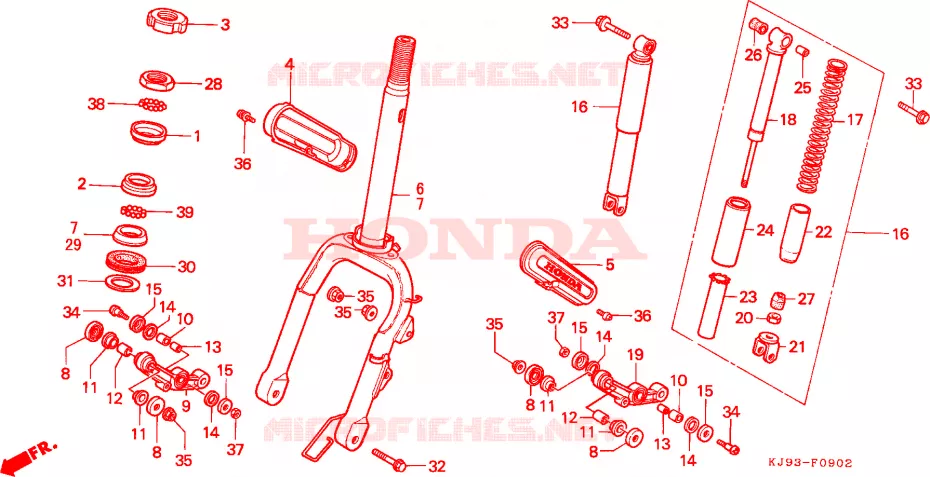 FOURCHE (CH125J/L/M/N/P/R) Honda SCOOTER 125 SPACY 1988  CH125J