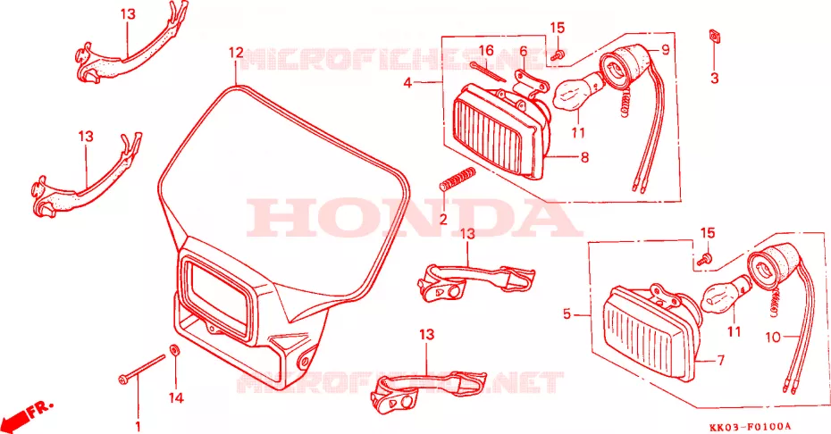 PHARE Honda MOTO 200 XR 1992  XR200RN