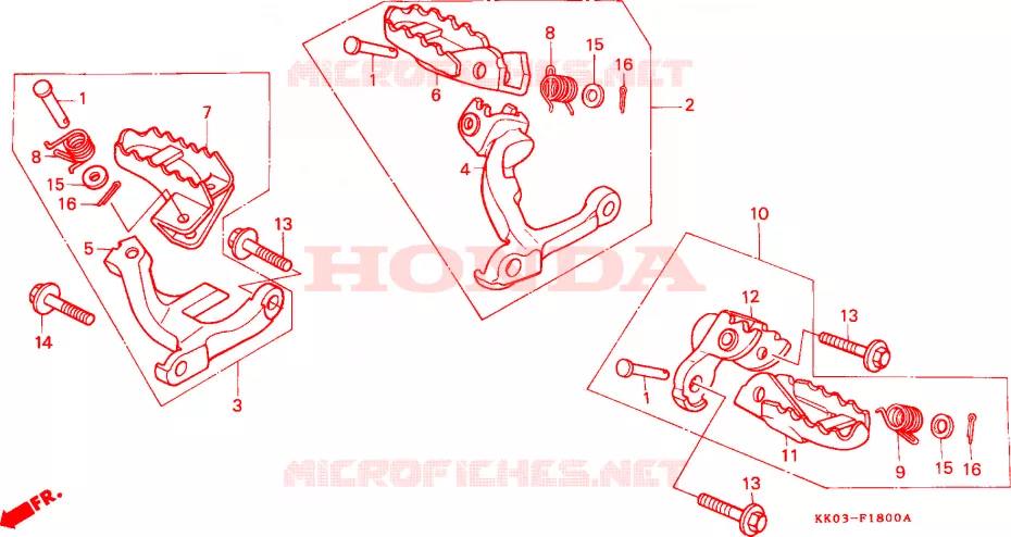 REPOSE PIED Honda MOTO 200 XR 1986  XR200RG