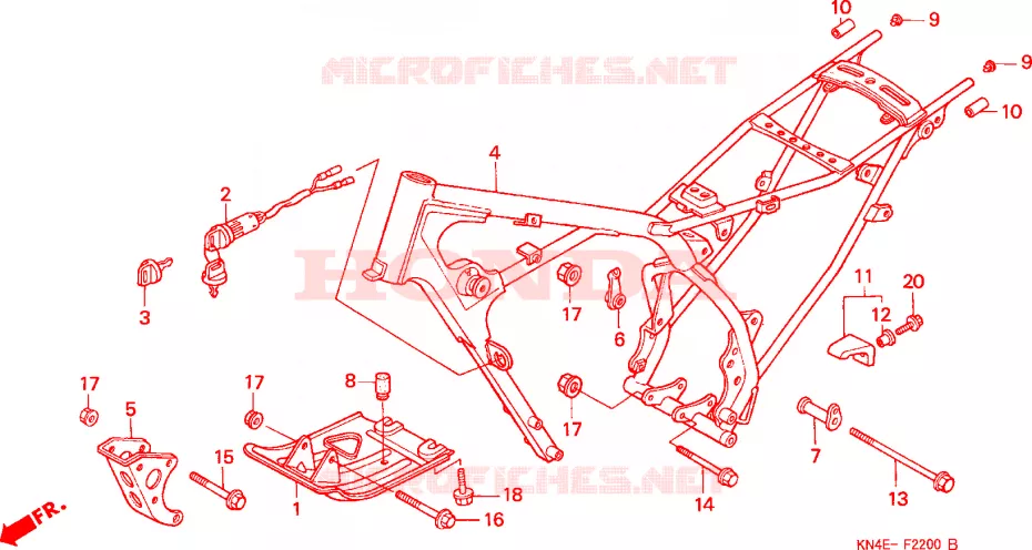 CADRE Honda MOTO 100 XR 2003  XR100R3