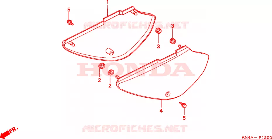 COUVERCLES LATERAUX Honda MOTO 100 XR 2002  XR100R2