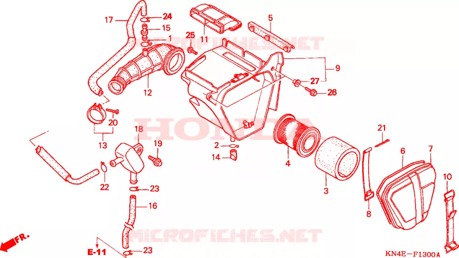 FILTRE A AIR Honda MOTO 100 XR 2003  XR100R3