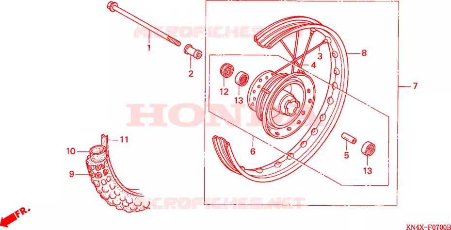 ROUE AVANT Honda MOTO 100 XR 2003  XR100R3
