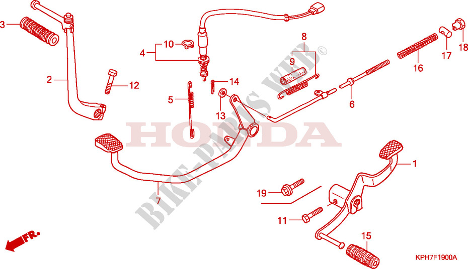 PEDALE   KICK pour Honda INNOVA 125 2003