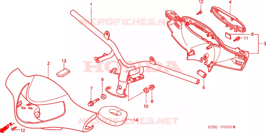 GUIDON - CARENAGE Honda SCOOTER 125 SH 2004  SH1254