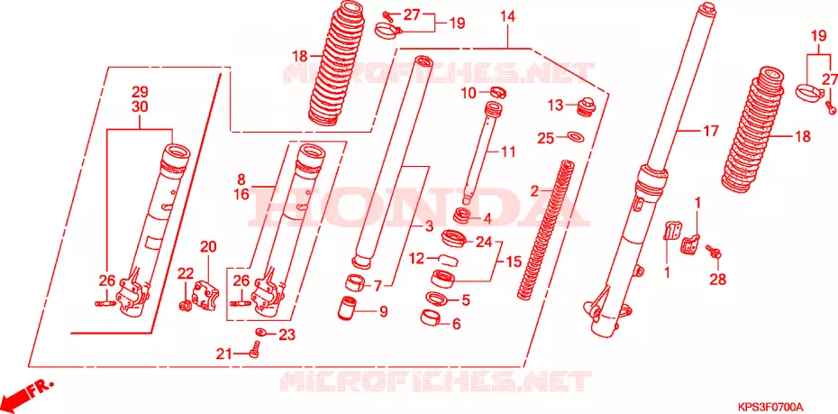 FOURCHE Honda MOTO 230 CRF 2005  CRF230F5