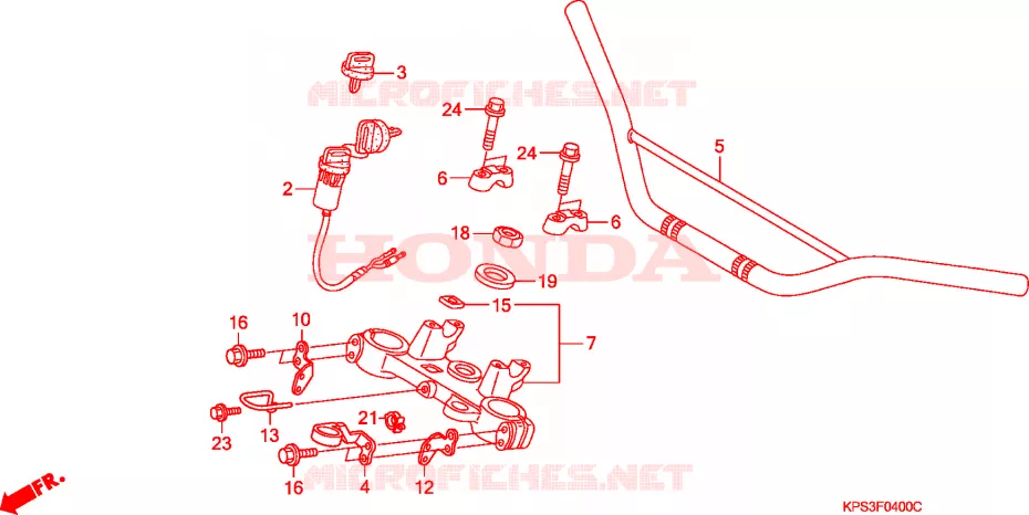GUIDON - TE DE FOURCHE Honda MOTO 230 CRF 2003  CRF230F3