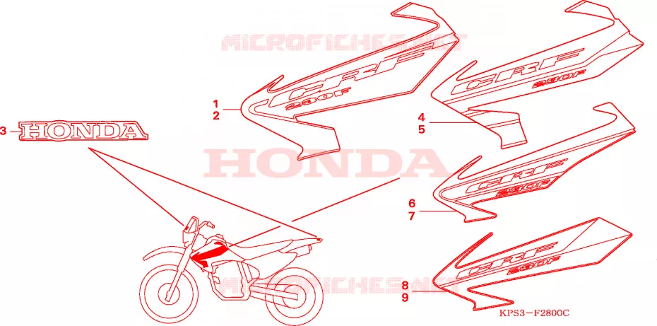 RAYURE/MARQUE  Honda MOTO 230 CRF 2003  CRF230F3