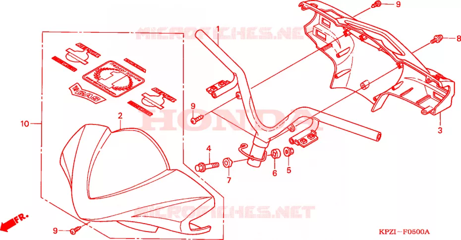 GUIDON - CARENAGE Honda SCOOTER 150 DYLAN 2002  SES1502