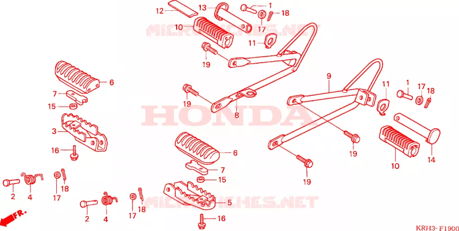 REPOSE PIED Honda MOTO 125 XR 2003  XR125L3
