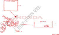 ETIQUETTE DE PRECAUTIONS pour Honda CRF 250 R BLACK 2009