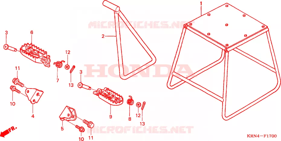 BEQUILLE - REPOSE PIEDS Honda MOTO 250 CRF 2004  CRF250R4