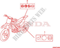 ETIQUETTE DE PRECAUTIONS pour Honda CRF 250 R 2010