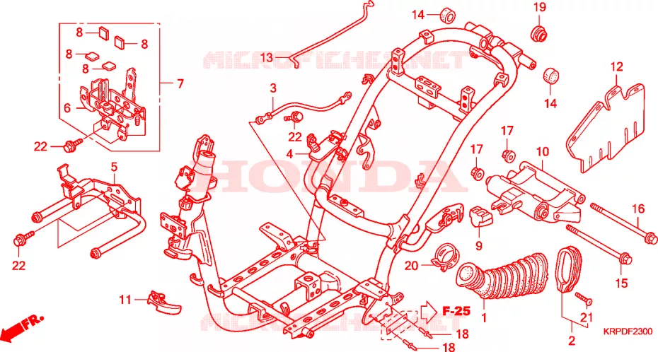 CADRE Honda SCOOTER 100 LEAD 2010  SCV100FA