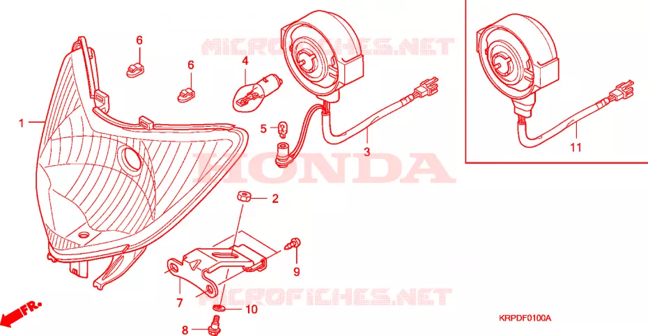 PHARE Honda SCOOTER 100 LEAD 2010  SCV100FA
