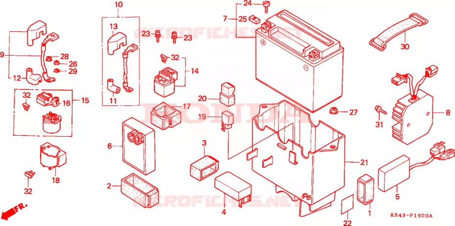 BATTERIE Honda SCOOTER 250 SPAZIO 1991  CN250M
