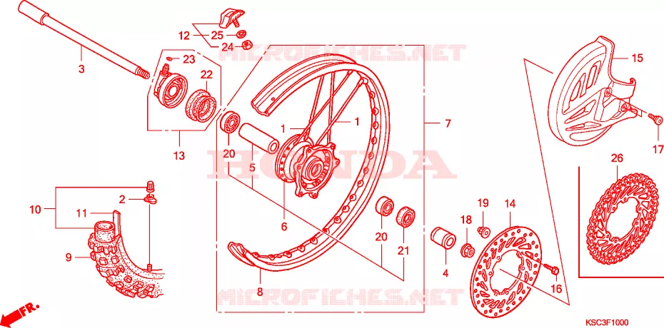 ROUE AVANT Honda MOTO 250 CRF 2011  CRF250XB