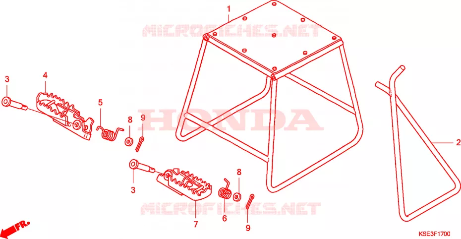 BEQUILLE - REPOSE PIEDS Honda MOTO 150 CRF 2007  CRF150R7