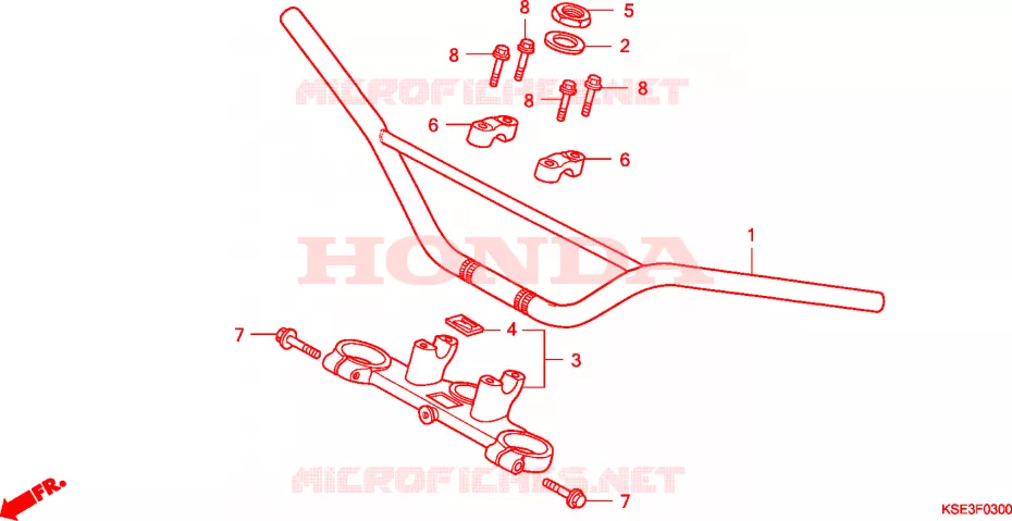 GUIDON - TE DE FOURCHE Honda MOTO 150 CRF 2008  CRF150R8