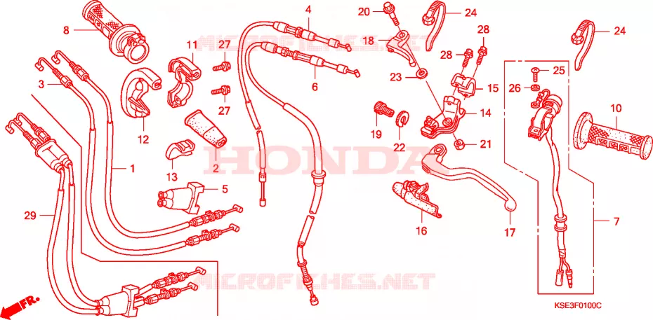 LEVIER DE GUIDON - CABLE - COMMODO Honda MOTO 150 CRF 2009  CRF150RB9